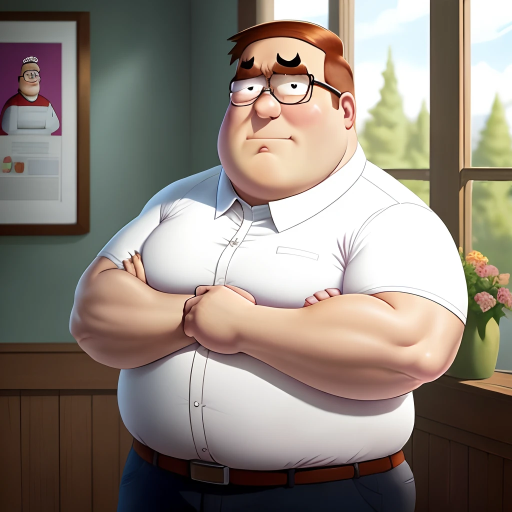 A close up of a cartoon character with a big belly - SeaArt AI