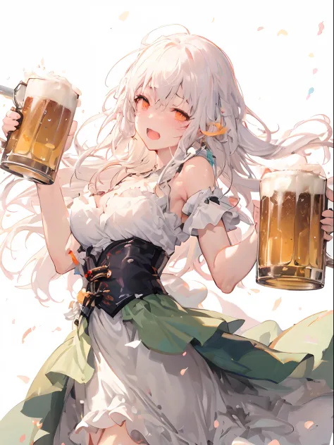 Anime girl with beer mug in hand, guweiz on pixiv artstation, guweiz on artstation pixiv, guweiz, expressing joy. by krenz cushart, anime girl drinks energy drink, Lori, splash art anime loli, Drinking beer, In pixiv, pixiv, beer in hand!!