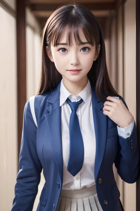 8K, Best Quality, real picture, Intricate details, ultra-detailliert, 超A high resolution, Depth Field,(Photorealistic,Realistic:1.2),masutepiece , straight-on shot , from miiddle , 1girl in, AI_chan, an extremely beautiful 17-year-old girl, Innocent big ey...