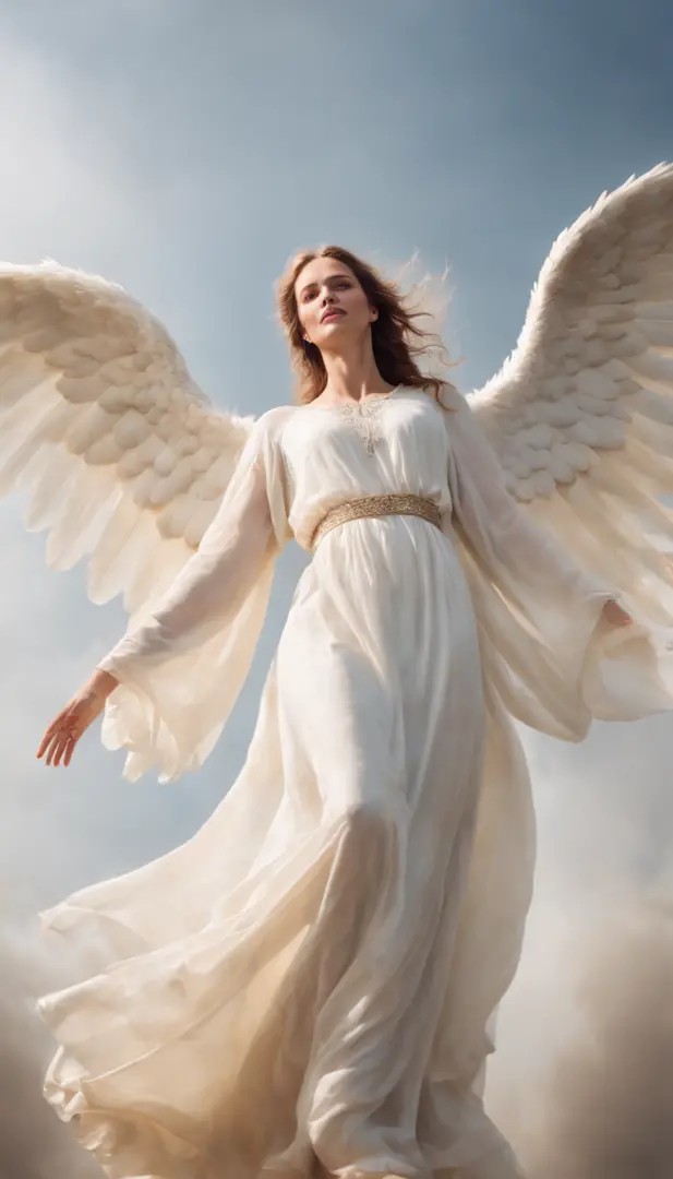 Realistic image of angel with wings, Hombre