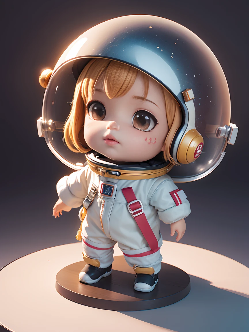There is a little doll with helmet and helmet, Cute 3d rendering, The little boy astronaut looked up, Big black plastic glasses, Full sleeve tattoo on the arm, Portrait anime space cadet boy, Cute 3d anime boy rendering, Cute detailed digital art, Male explorer mini cute boy, 3D rendering stylized, 3D rendered character art 8K, Cute digital painting, Anime style 3D, Super detailed rendering