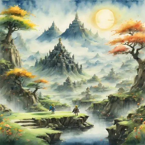 (zelda style scenery:1.5), (zelda theme:1.5), (ink and watercolor painting:1.5), (tasteful:1.5), (ink and watercolor painting:1....