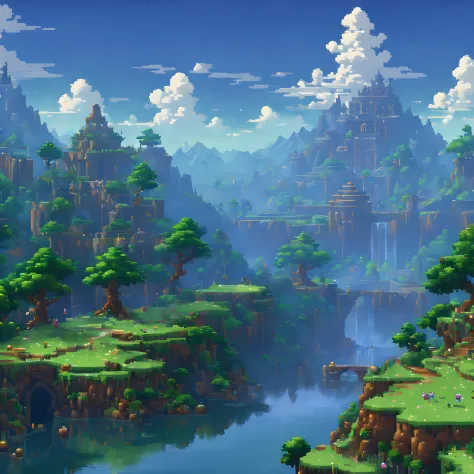 (Zelda Style Scenery:1.5),(landscape:1.5), (Pixel art:1.5), (pixel theme:1.5), (fantasy:1.5), (beautiful scenely:1.5),(landscape...