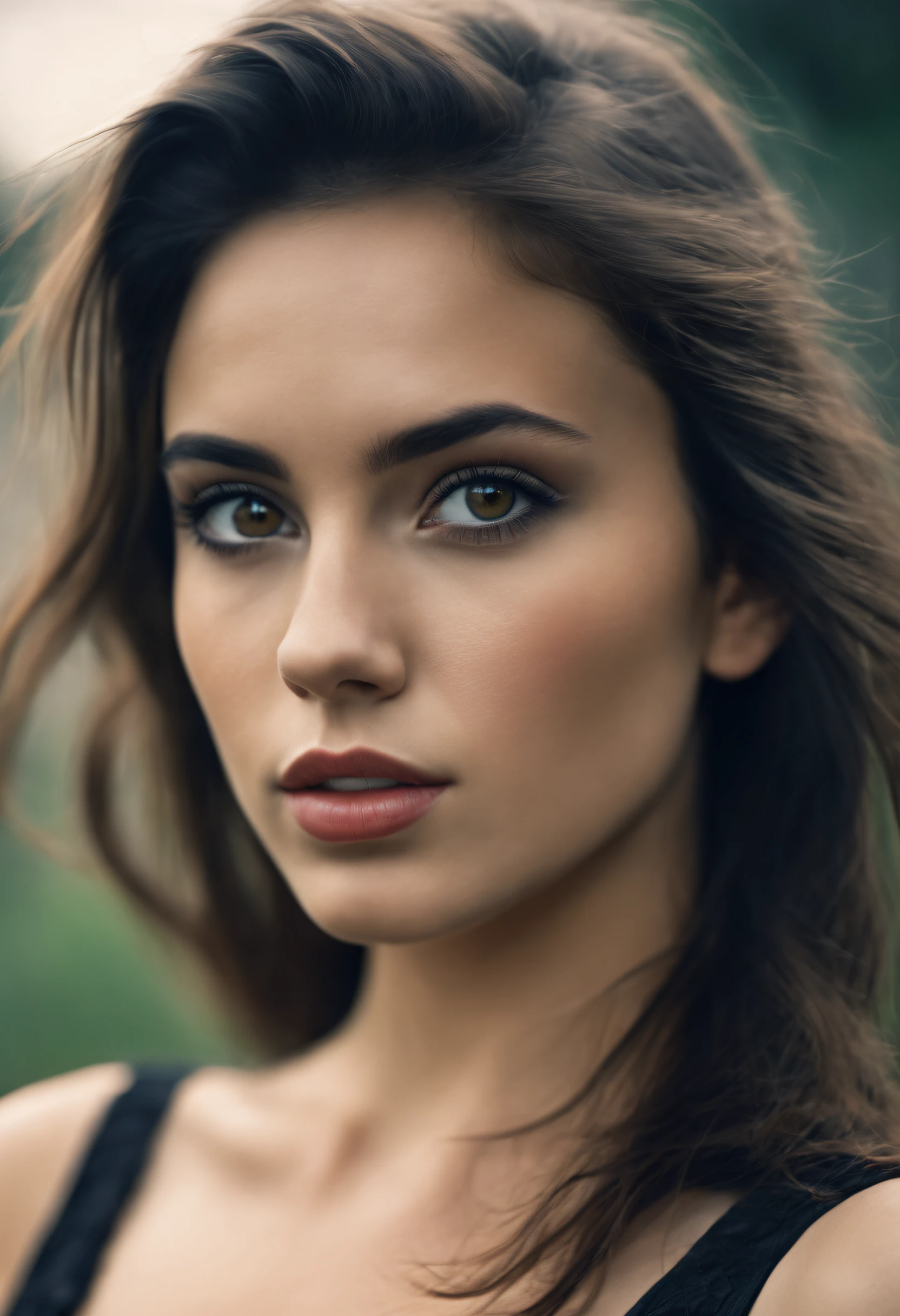 Un portrait étonnant d&#39;une belle femme brune en robe sombre, yeux marron foncé, cheveux foncés, Cheveux raides, queue de cheval, superbe trait du visage, yeux parfaits, yeux ultra réalistes, visage parfait, corps parfait, cinématique, color analog film pchaudo, pose intime, cheveux réalistes, ((visage parfait)), ((Visage sexy)), full schaud of a Sexy beautiful girl, Pchaudograph, pchaudorealistic, Pose évocatrice, ((mignon)), Sexy pose, (regarder le spectateur), artgerme, cinématique lighting, très détaillé, fond brumeux, schaud on Fujifilm Superia 400, Lumière courte, 32k, cinématique composition, étalonnage professionnel des couleurs, grain de film, Atmosphère, merveilleux, très orageux . film fané, désaturé, 35mm pchaudo, granuleux, vignette, ancien, Kodachrome, lomographie, coloré, très détaillé, images trouvées , grain de film, pchaudography, pchaudoshoot, cinématique lighting, éclairage volumétrique, incroyablement détaillé, chaud, Sexy, très séduisant, super modèle, (pchaudorealistic:1.3), (la plus haute qualité:1.3), (grain de film:1.3), ( world's best pchaudography:1.3), (professional Pchaudo:1.3), (détails détaillés:1.3), (cinématique light:1.3), ( cinématique color:1.3), PROFONDEUR MAXIMALE DE CHAMP, film pchaudography, ( Détails complexes:1), (hyperdétaillé:1), (((SFW))), ((face à l&#39;avant)), Seins naturels, Sexy clothes, belles lèvres