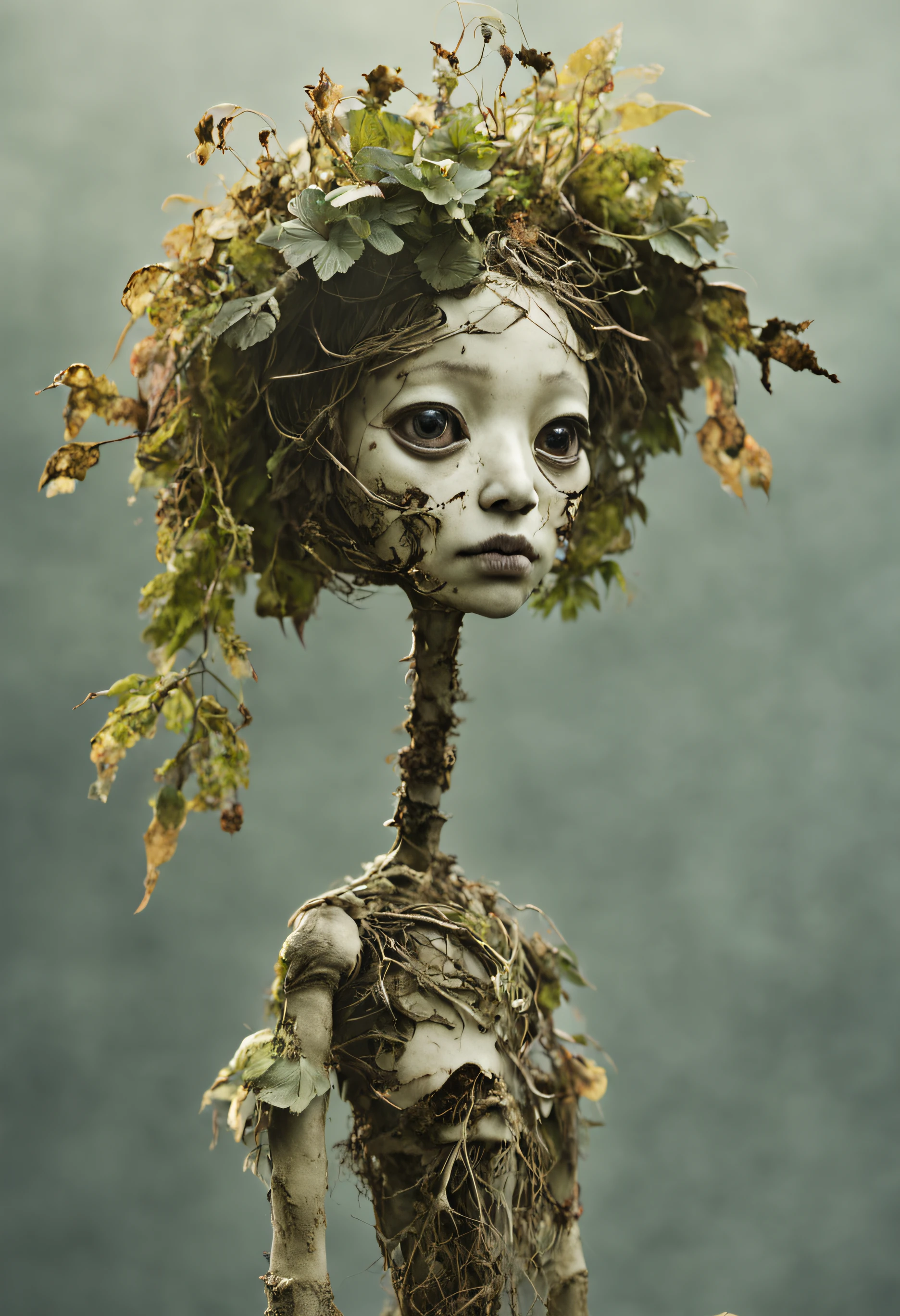 bailong plant girl,a girl made of dead plants