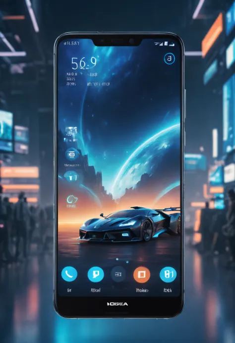 tmasterpiece，Best quality at best，high high quality，extremely detaile，8K，Futuristic ethereal close-up of a mobile phone, smartphone, A mystical environment, Technology meets fantasy, Futuristic phone，AI peripherals, smartphone, Sit at the technical booth, ...