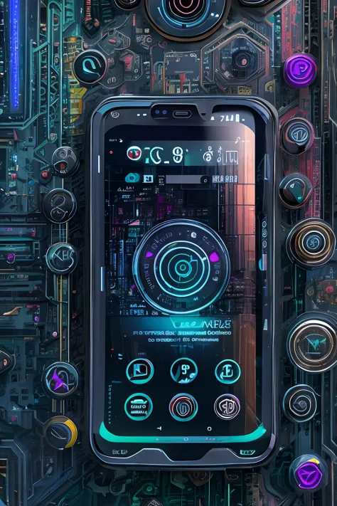 tmasterpiece，Best quality at best，high high quality，extremely detaile，8K，Futuristic ethereal phone close-up, smartphone, A mystical environment, Technology meets fantasy, Futuristic phone，AI surrounding, smartphone, Sit at the tech booth, Otherworldly tech...