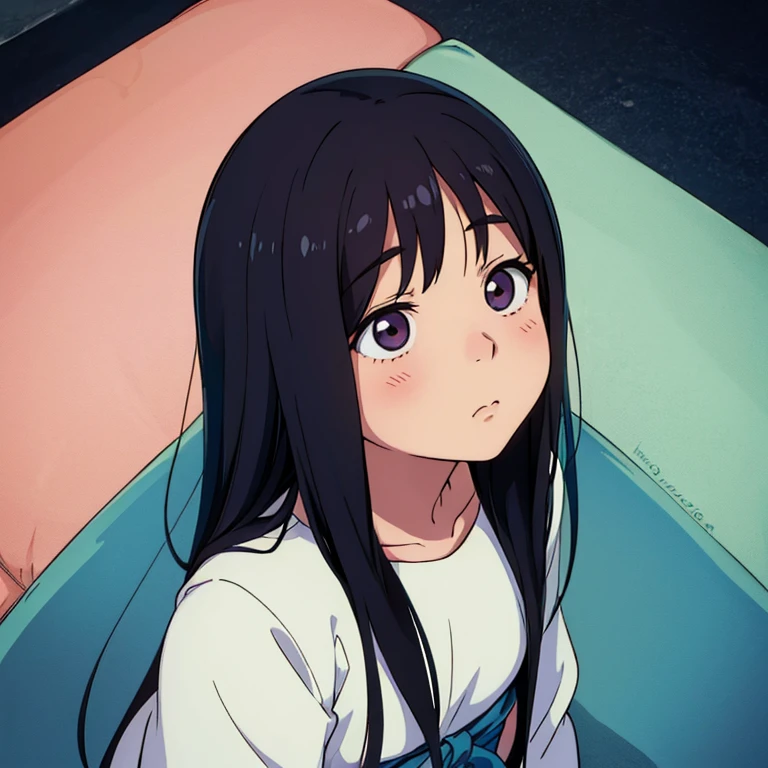 ((Cute Sadako yamamura child)) Looking up with a doubtful expression ...