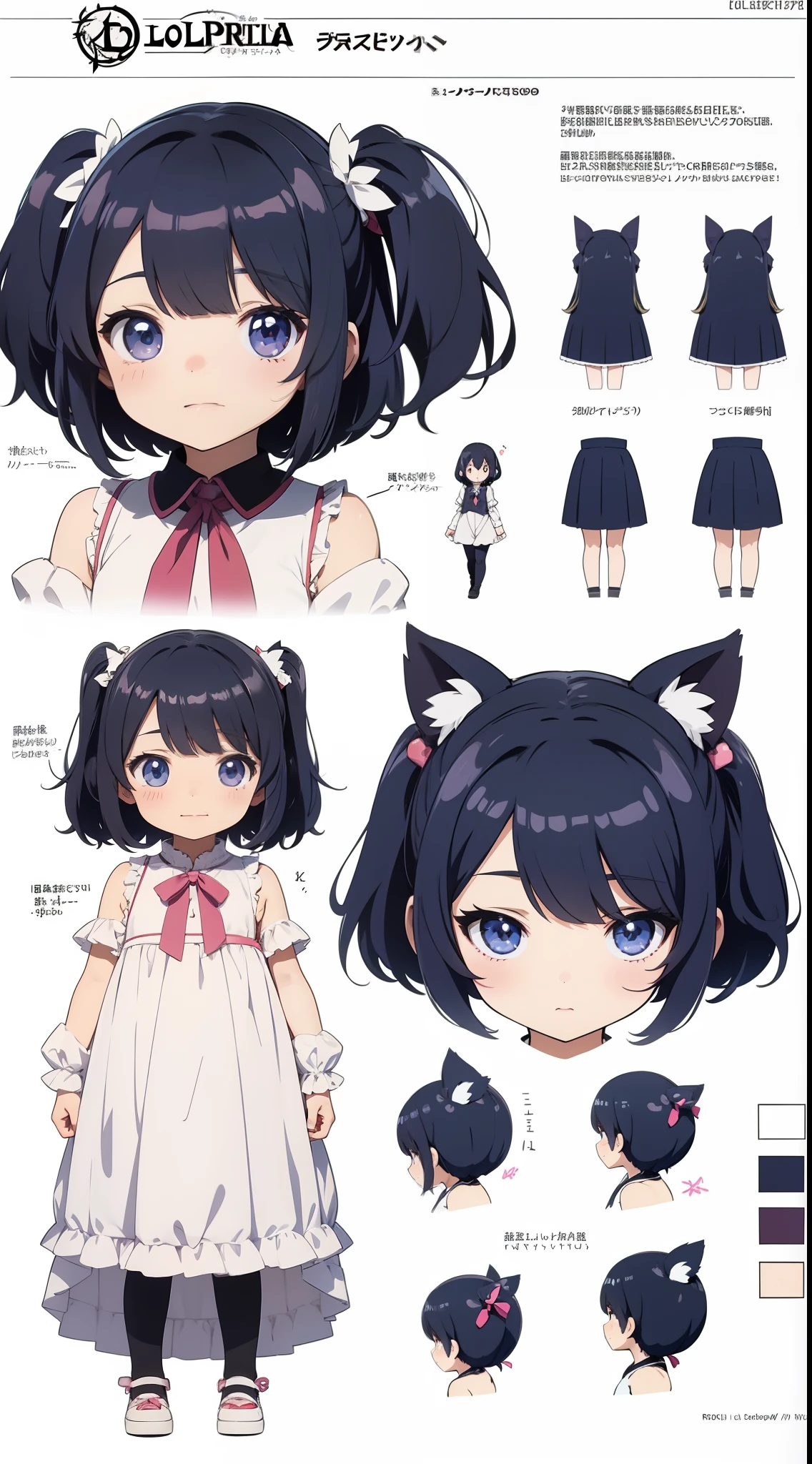 A picture of a girl in a dress and cat ears - SeaArt AI