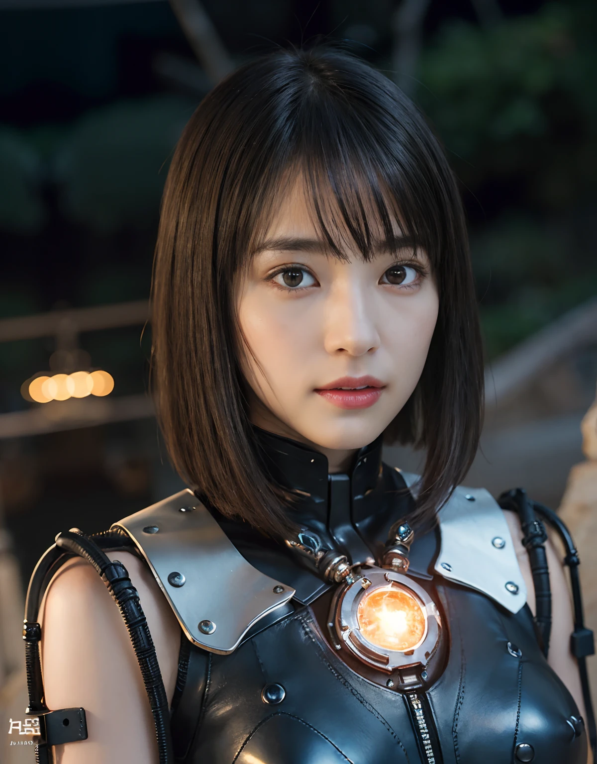 (1 Mechanical Girl)、top-quality、​masterpiece、超A high resolution、(Photorealsitic:1.4)、Raw photo、女の子1人、Fight mutants、glowy skin、(((1 Mechanical Girl)))、With a beautiful knife、（Red Metal Bodysuit）、(Fight goblings、ogre、Fierce battle with orcs),（Fight fiercely against aliens）、Fight fiercely、(beautiful forest background)、(Fighting Demonic Beasts)、(Small LED)、((super realistic details))、portlate、(Strong giant demon beast background),globalillumination、Shadow、octan render、8K、ultrasharp、Colossal tits、Raw skin is exposed in cleavage、metals、Details of complex ornaments、Japan details、highly intricate detail、Realistic light、(Mystical expression),CGSoation Trends、Blue eyes、radiant eyes、Facing the camera、neon details、(Mechanical limbs)、(blood vessels connected to tubes)、(Wires and cables connecting to the head)、Small LED、,Mechanical thighs、Toostock、（Hands are also made of machines）、（Attack of the Monster Beasts）、