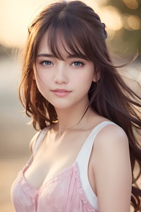 (8k, Best Quality, Masterpiece:1.2), (Realistic, Photorealistic:1.37), Ultra Detail, 1 Girl,Cute,Solo,Beautiful Detailed Sky,Date,(Blush),(Smile:1.15),(Closed Mouth)Small Breasts,Beautiful Detailed Eyes,(Long Hair: 1.2),Floating Hair NovaFrogStyle, Upper B...