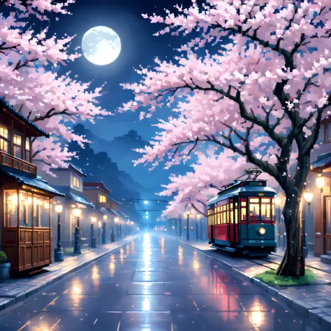 (Cherry blossom And Street:1.5),(landscape:1.5), (Pixel art:1.5), (pixel theme:1.5), (fantasy:1.5), (beautiful scenely:1.5),(lan...