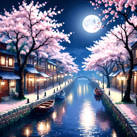 (Cherry blossom And Street:1.5),(landscape:1.5), (Pixel art:1.5), (pixel theme:1.5), (fantasy:1.5), (beautiful scenery:1.5),(lan...