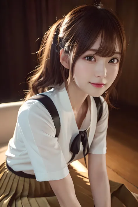 (Best Quality,4K,8K,hight resolution,masutepiece:1.2),Ultra-detailed,(Realistic,Photorealistic,Photorealsitic:1.37),cute-style,Pleated skirt,dian,Dribbling High Detail 8K,Studio Lighting - V 6