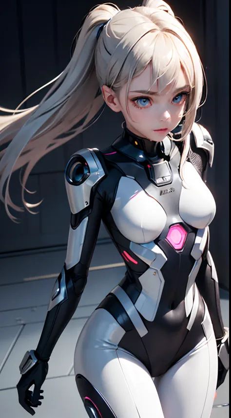 a beautiful robotic girl with realistic features and expressions, stunning metallic textures, intricate details, and advanced me...