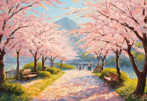 best quality,ultra-detailed,cherry blossom trees,beautiful detailed flowers,blooming sakura,delicate petals,serene atmosphere,so...