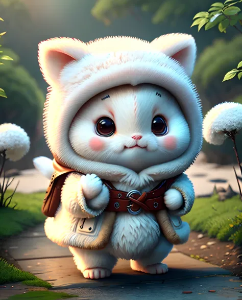 Top image quality、"Create a masterpiece of cute creatures. White Momonga、（Momonga with a good coat）, high detailing, in 8K、Top i...