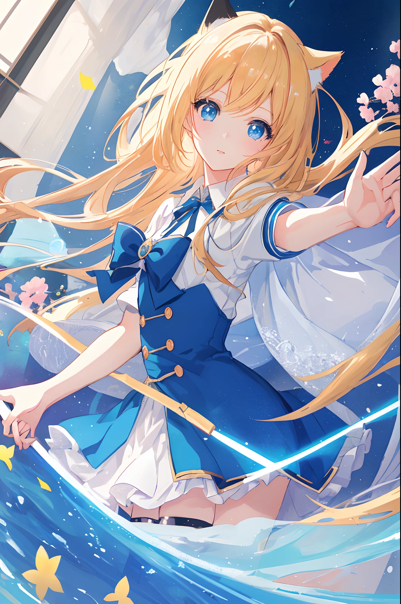 (best qualtiy,Masterpiece), tsunadens, Solo, ,anime girl with blue eyes and a cat ears, small curvaceous loli, anime moe art style, anime visual of a cute girl, seductive anime girls,  in dress, Anime waifu, Digital anime illustration, Cute anime girl, ecchi anime style, pretty anime girl, attractive anime girls, anime best girl, An anime girl, Splash art anime  beautiful detailed girl, Extremely detailed eyes and face, Beautiful detailed eyes,Detailed light, Cinematic lighting, Lens flare, light  leaks, Sunlight , Shine , beautiful detailed glow,absurderes, unbelievable Ridiculous, hugefilesize , Ultra-detailed, A high resolution, Extremely detailed,Best quality ,Masterpiece, illustration, An extremely delicate and beautiful, Extremely detailed ,CG ,Unity ,8K wallpaper, Amazing, finedetail, Masterpiece,Best quality,offcial art,Extremely detailed Cg Unity 8K wallpaper,