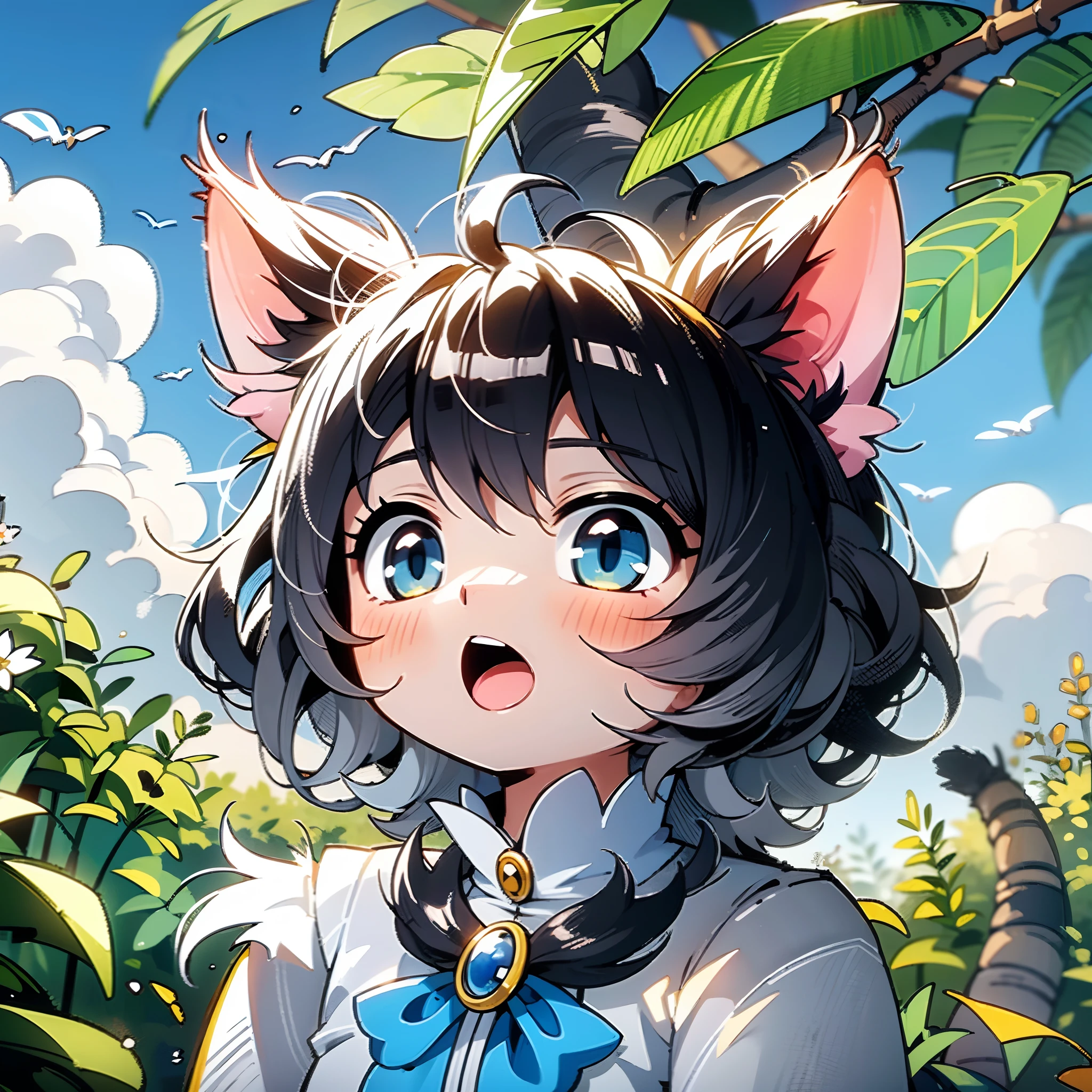 ((Best quality, 8K, Masterpiece: 1.4)),((Amazing detail: 1.3)),((Watercolor illustration: 1.2)),((high resolution: 1.1)),Thick painting style，(Critters)，1 cat，Blue solid background，in style of ghibli，head portrait，Anime avatar，Orange cat，adorable expression，adolable，Beautifully meticulous，structurally correct，フォトリアリスティック，Delicate hair，full bodyesbian