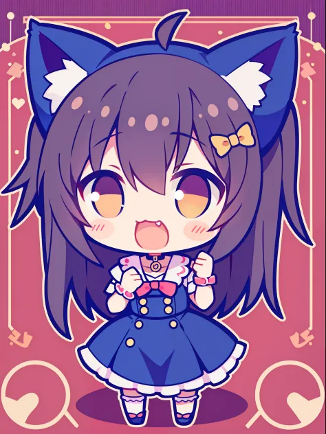 Cute anime loli with cat ears characters