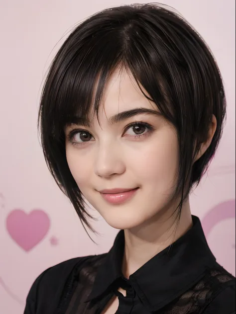 96
(a 20 yo woman,is standing), (A hyper-realistic), (high-level image quality), ((short-hair:1.46)), (Smooth black hair), (Gentle smile), (Keep your mouth shut)
