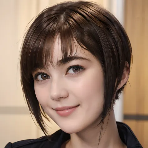 97
(a 20 yo woman,is standing), (A hyper-realistic), (high-level image quality), ((short-hair:1.46)), (Hair smooth), (Gentle smi...