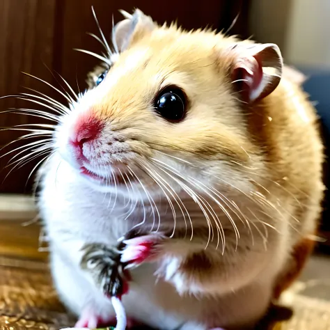 A hamster with cute round eyes, No background