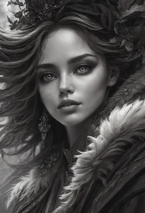 （Black and white sketch painting：1.5），(best quality,4k,8k,highres,masterpiece:1.2),ultra-detailed,realistic,imaginative and crea...