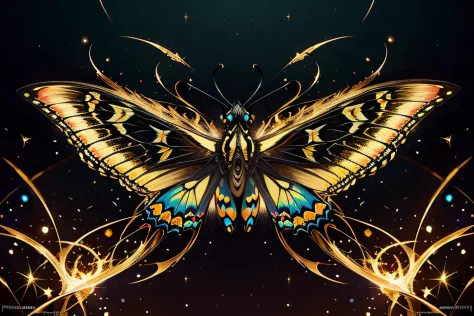 chaotic swallowtail is fused butterfly and phoenix, digital paint, paradox of fantasy and dark fantasy, explosion of diverse energies, (insane delicate and beautiful stroke:1.1), (intricate details:1.1), rich colors, true masterpiece, (clarity:1.1), digita...