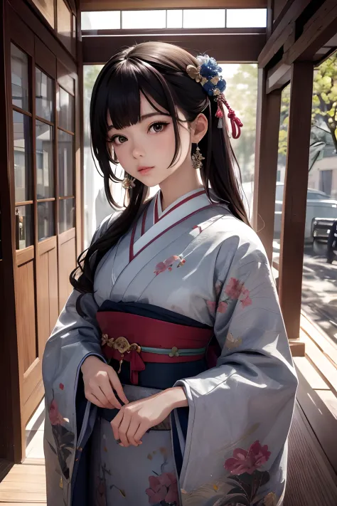 {{Master masterpieces}}，diagrams, the Extremely Detailed CG Unity 8K Wallpapers，1 girl, Character Sheet, Black hair, Japan old c...