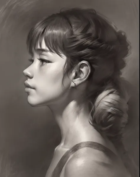 (A high resolution,Best quality,Realistic),(Portrait,Character) 's (shoun:1.1),(Side view:1.1),Portrait in (Classic charcoal sty...