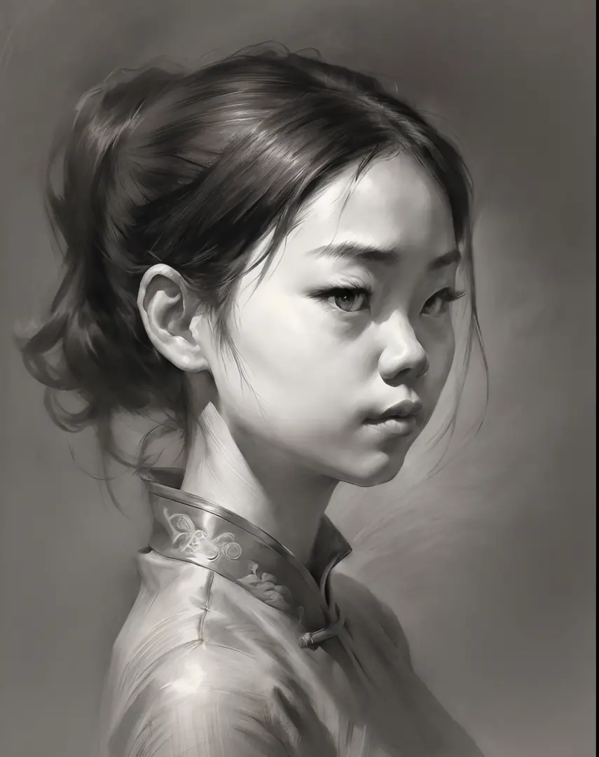 (a high resolution,best quality,realistic),(portrait,character) 's (chinese girl:1.1),(side view:1.1),portrait in (classic charc...