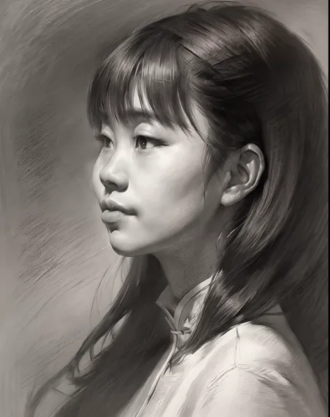 (A high resolution,Best quality,Realistic),(Portrait,Character) 's (Chinese girl:1.1),(Side view:1.1),Portrait in (Classic charc...