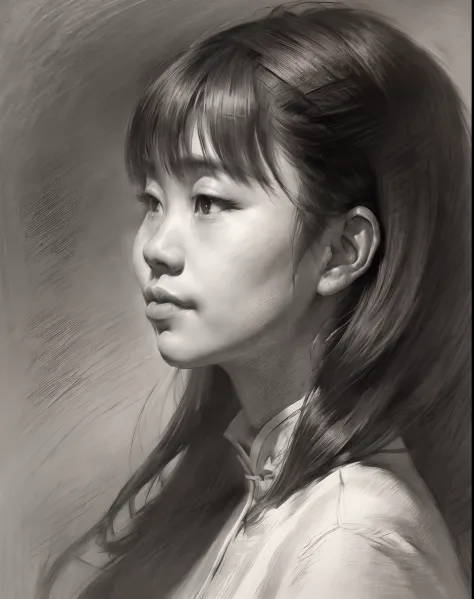 (a high resolution,best quality,realistic),(portrait,character) 's (chinese girl:1.1),(side view:1.1),portrait in (classic charc...