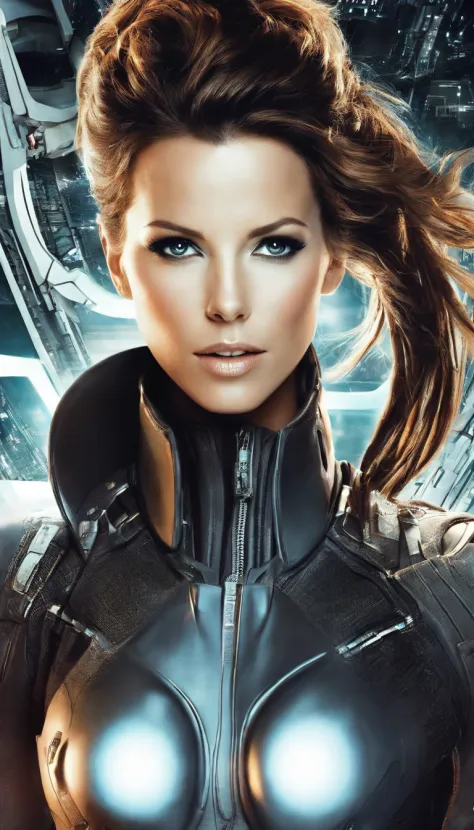 (masterpiece, best quality), Kate Beckinsale, Beautiful face, leather, braided hair, collar, boots,