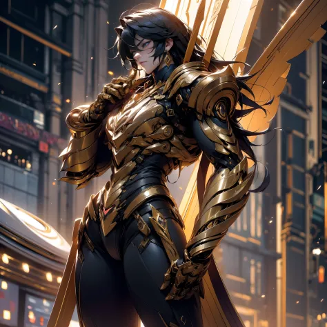 sagittarius golden saint seiya weairing spiderman suit，full body like，combats，close-up，of a real，facial features are carefully d...