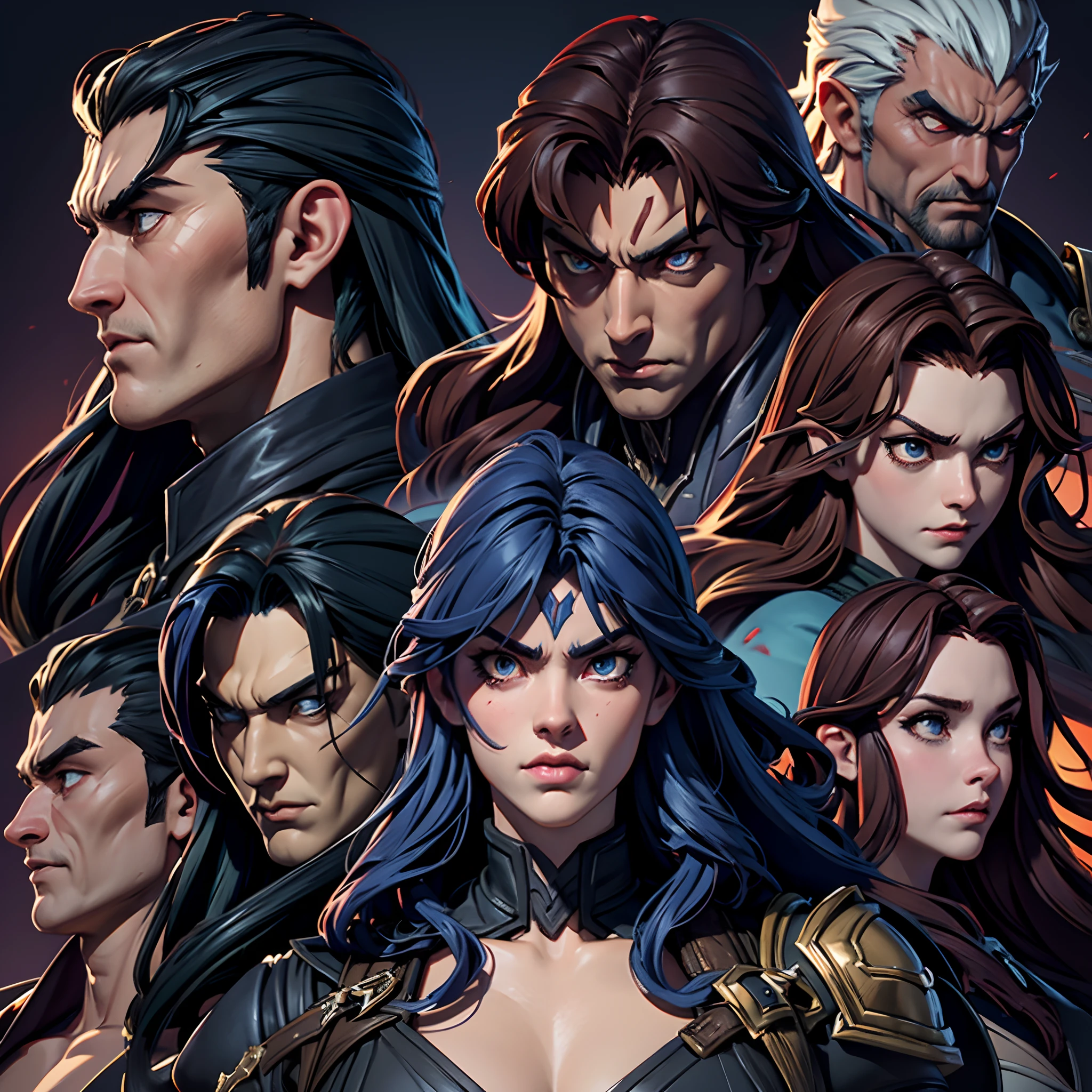 Castlevania 초현실적 그림자의 제왕 슈퍼 디테일 북두의 검 켄시로 근육질 스타일 다이내믹 슈팅 드라큘라 경의 걸작 군대를 이끌고 악마 군대를 전투에 투입 선명한 디테일 영화 장면 슈퍼 디테일 얼굴 초상화