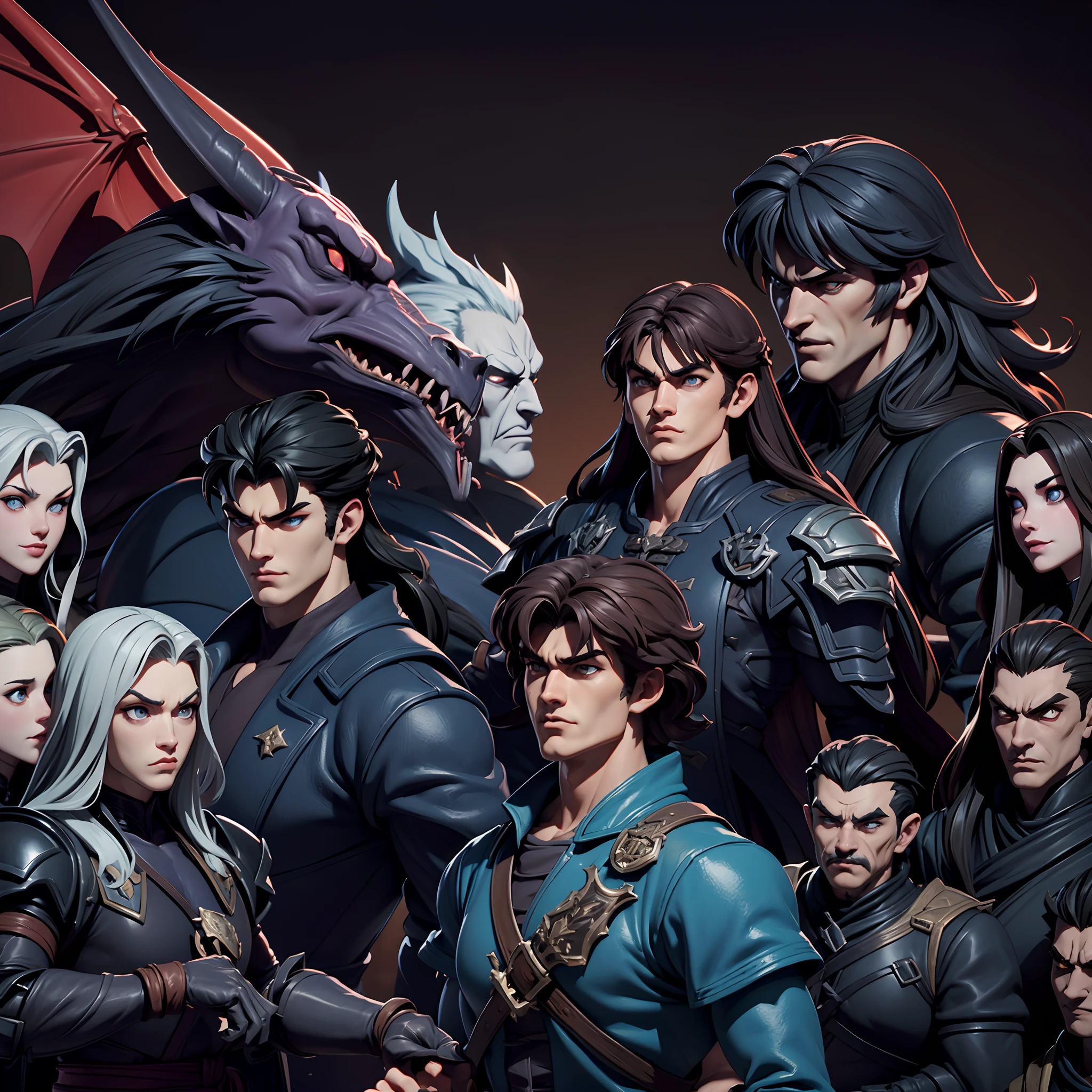 Castlevania Hyperrealistischer Herr der Schatten Superdetailliert Hokuto no Ken Kenshiro Muskulöser Stil Dynamisches Schießen Lord Draculas Meisterwerk führt die Truppen Dämonenarmee in die Schlacht Scharfe Details Filmszenen Weite Kriegsumgebung