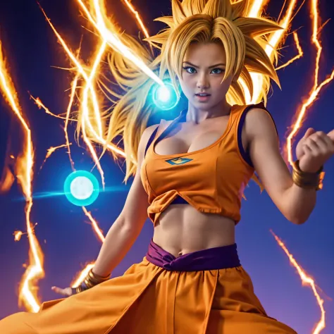 Super Saiyan Girl, Kamehameha, hightquality