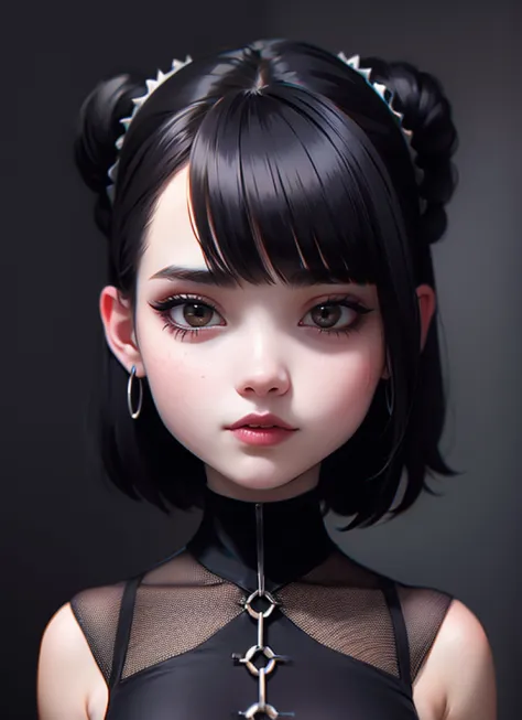 a goth girl, portrait, upper body