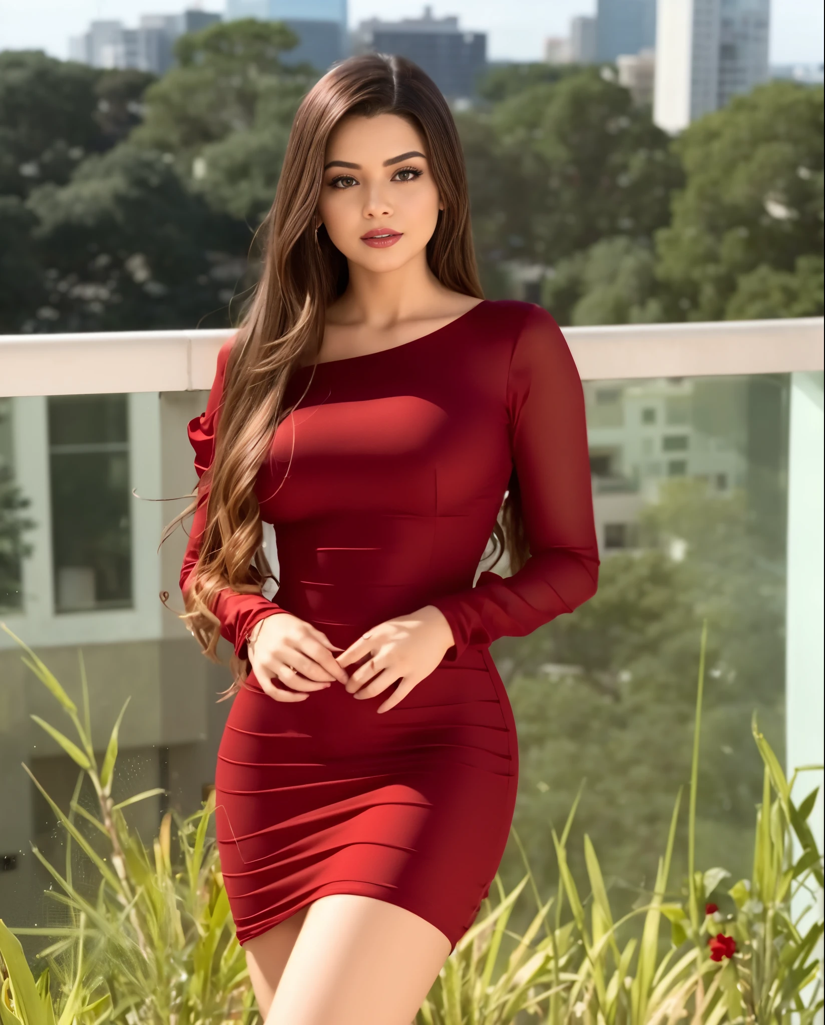 Beautiful girl in red dress image best sale