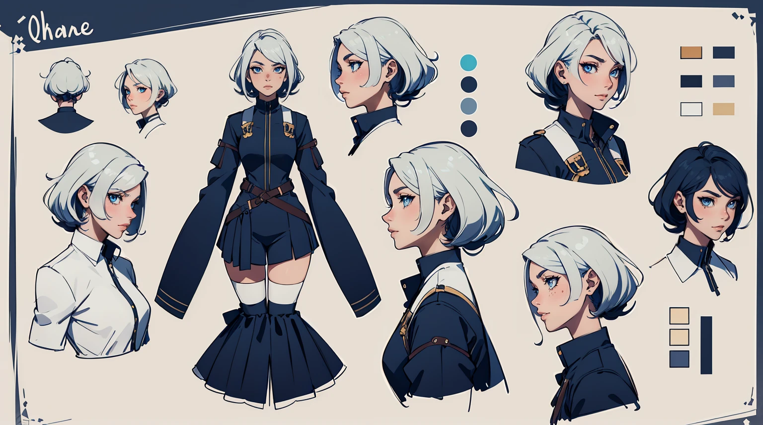 Female original character reference sheet adoptable,