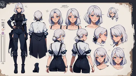 Female original character reference sheet adoptable,