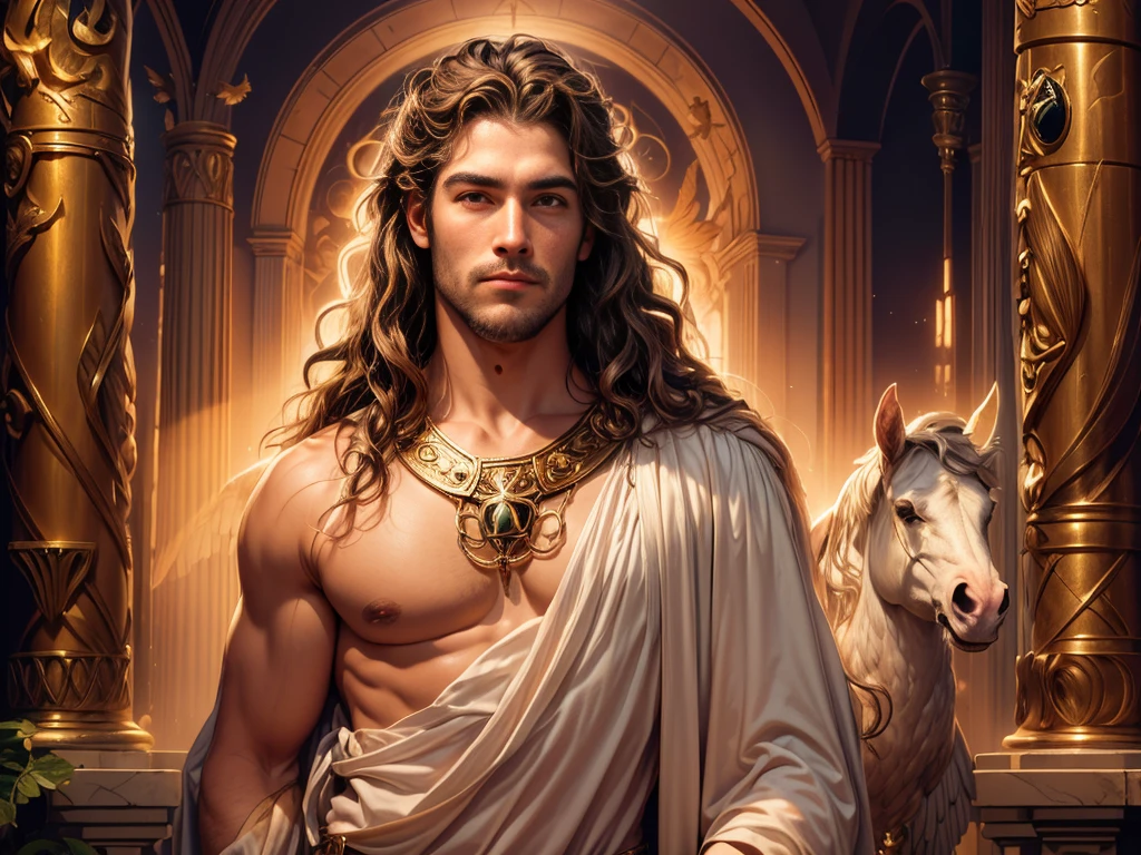 ((1 homem)), Um retrato de um homem em alta definição, com um cavalo, ((um cavalo), em 8K de um homem anjo de 18 anos, ((  anjo com várias asas majestosas,)), Deus do Mar, Deus do Oceano, Lúthien, arte de deus, Deus da mitologia grega, Deus da Lua, Deus do amor e da paz, deus bonito, Mitologia do Deus da Terra, o deus Eros, Um retrato impressionante de um deus, Frank Kelly Freas, Estilo Karol Bak, ((rosto bonito)), Ultradefinição, melhor qualidade, 32k ultra | | | | | | | | | | | | | | | | | | | | | | | | | | | | | | , Ultra HD | | | | | | | | | | | | | | | | | | | | | | | | | | | | | |