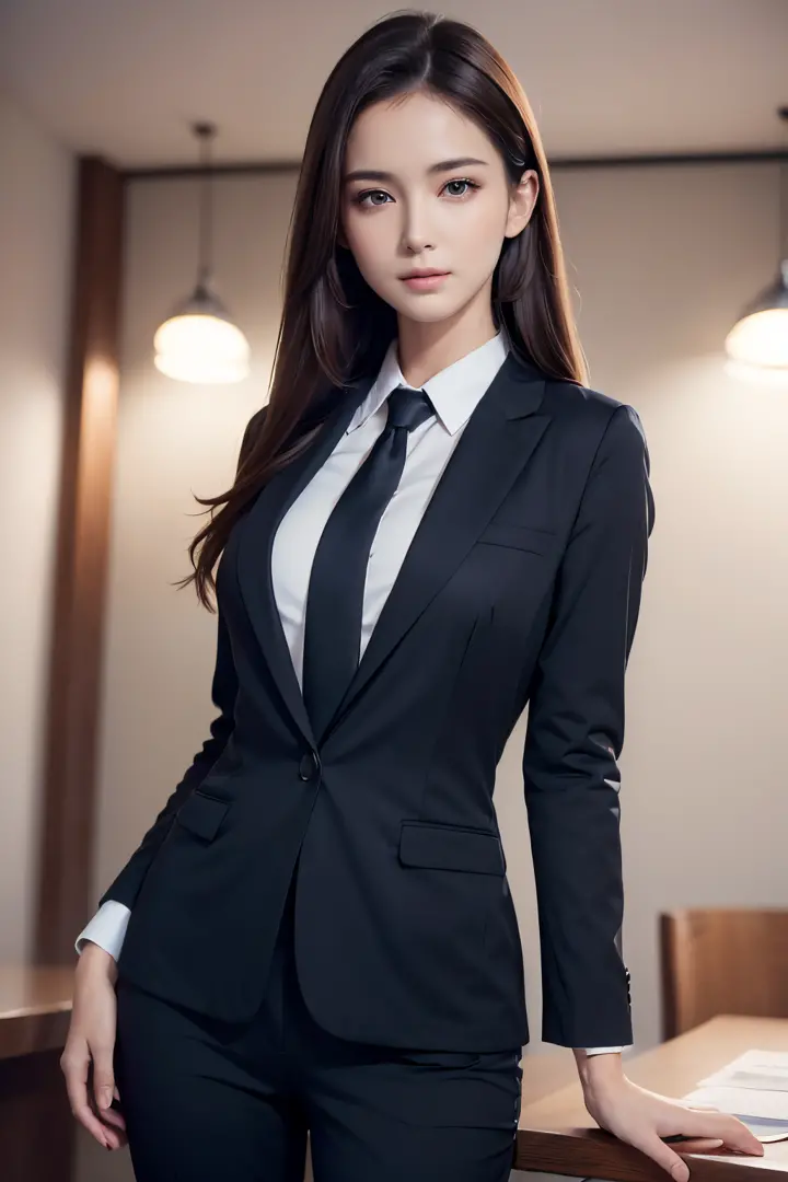 (realistic, high-quality, beautiful detailed face and eyes:1.3), OL, business suit, half body shot, (best quality, 8K, masterpie...
