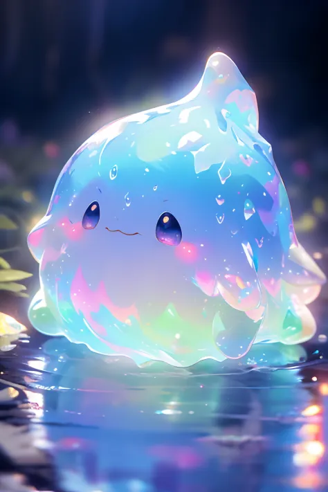 ( cute water slime, colorful slime, shiny and、it&#39;s fluffy, slime texture, transparent slime, glitter slime, iridescent color...