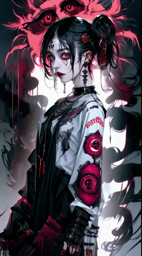 cyberpunk_(series) cyberpunk_edgerunners rebecca_(cyberpunk) highres spoilers 1girl artificial_eye black_jacket blood blood_from...