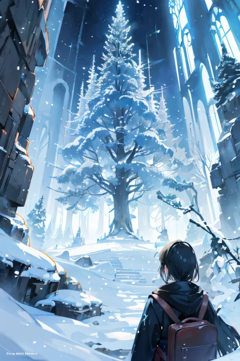 Create exquisite illustrations reminiscent of Makoto Shinkai's style, It has ultra-fine details and top-notch quality. We create captivating illustrations that express the winter spirit, mainly for girls., Inject extraordinary elements, To the pinnacle of nostalgia and fantasy. winter scenery、Imagine a scene decorated with whimsical details like gently falling snowflakes。, A touch of magical atmosphere, And perhaps、A mysterious companion or imaginary creature that accompanies the girl.. Incorporating non-traditional elements that evoke a sense of wonder、Transports viewers to a world where everyday life turns into a magical spectacle。. The whole atmosphere should be very nostalgic, We offer a visual experience that combines winter charm and otherworldly magic.。.