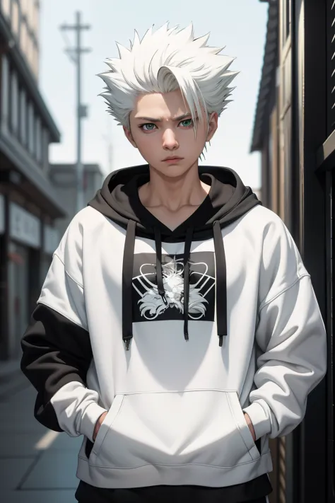 masterpiece, best quality, high quality, 1boy, solo, male focus, looking at viewer, upper body, hitsugaya_toushirou, wearing Str...