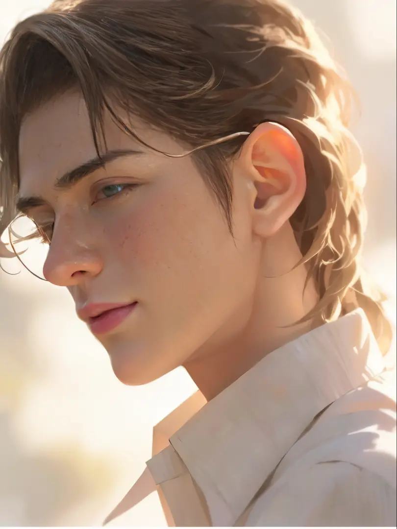 a close up of a person wearing glasses and a white shirt, artwork in the style of guweiz, anime portrait of a handsome man, stun...